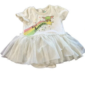 Disney Star War white onesie with tutu baby girl size 9-12 months